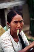 ena kouc cheroot - tradin Barmskou cigaretu. Oblast jezera Inle. Myanmar (Barma).