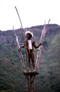 Domorodec z kmene Dani. Papua, Indonsie.