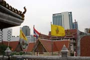 Wat Hua Lamphong patr mezi novej chrmy v Bangkoku stoj prmo v modernm centru, Thajsko. Thajsko.