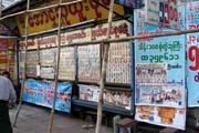 Loterie - prodej los, Yangon. Myanmar (Barma).